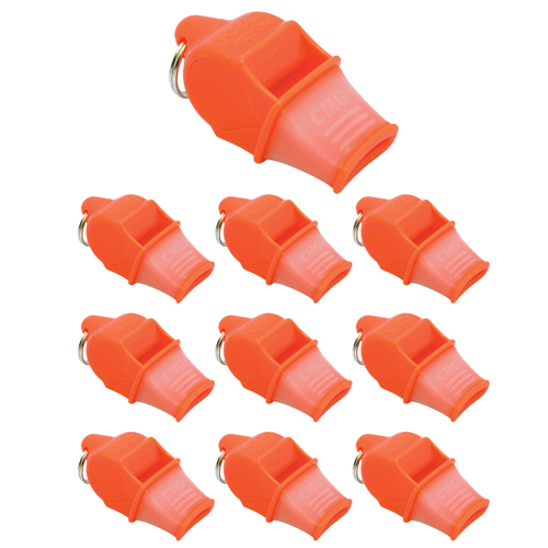 Fox 40 Sonik Blast CMG Whistle with Breakaway Lanyard Orange 10-Pack
