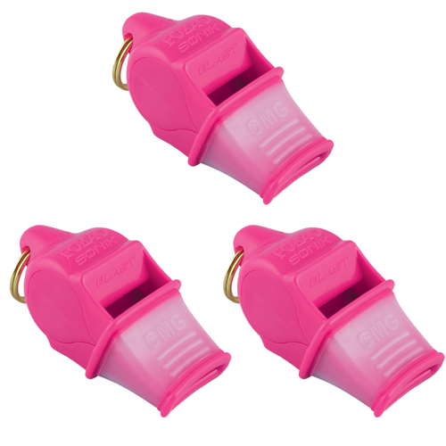Fox 40 Sonik Blast CMG Whistle with Breakaway Lanyard Pink 3-Pack