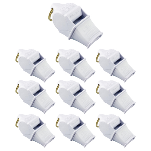 Fox 40 Sonik Blast CMG Whistle with Breakaway Lanyard White 10-Pack