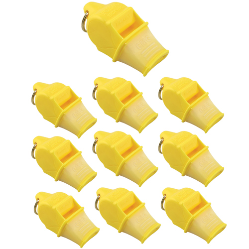 Fox 40 Sonik Blast CMG Whistle with Breakaway Lanyard Yellow 10-Pack
