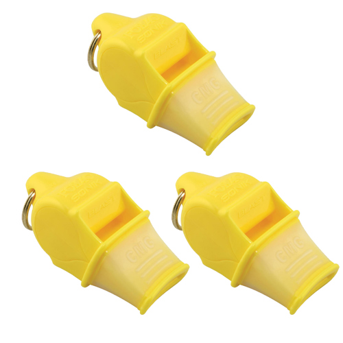 Fox 40 Sonik Blast CMG Whistle with Breakaway Lanyard Yellow 3-Pack