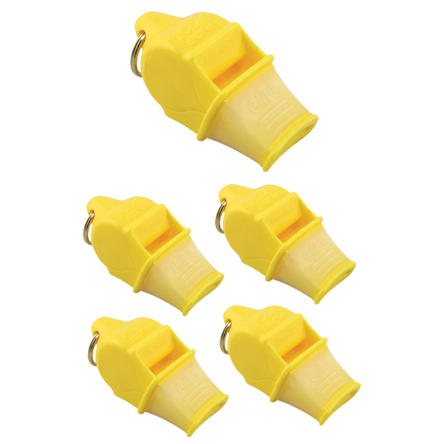 Fox 40 Sonik Blast CMG Whistle with Breakaway Lanyard Yellow 5-Pack