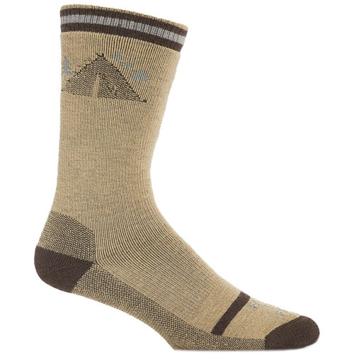 Farm To Feet Asheboro Light Weight Hiking Sock for Men, Khaki/Brown