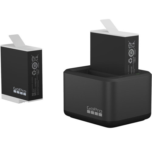GoPro Dual Battery Charger and 2x Enduro 1720mAh Li-Ion Battery for HERO11/10/9