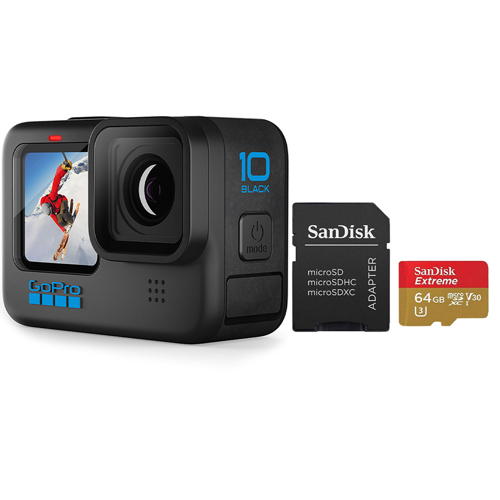 GoPro HERO10 Action Camera with 64GB Memory Card