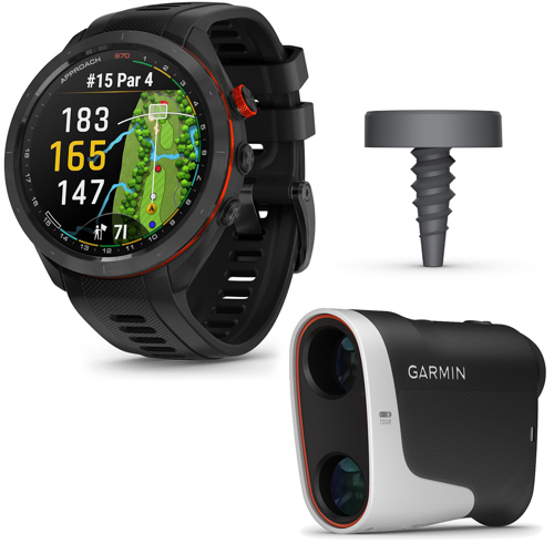 Garmin Approach S70 47mm Smartwatch w/Laser Range Finder, 16-Pack Tracking Tags