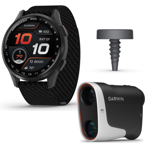 Garmin Approach S50 43mm Smartwatch w/Laser Range Finder, 16-Pack Tracking Tags