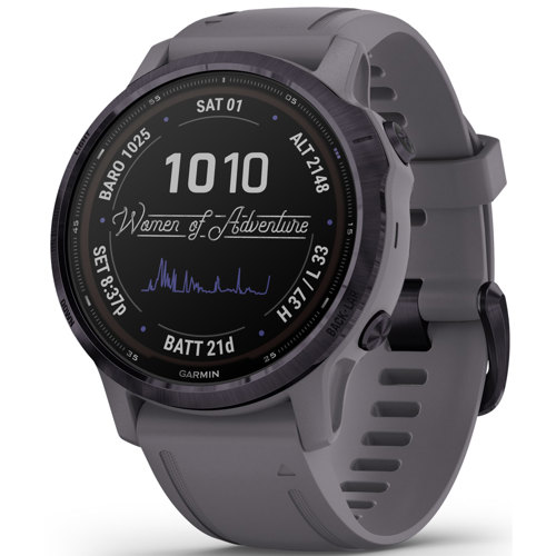 Garmin Fenix 6S Pro Solar Watch, Amethyst/Shale Band