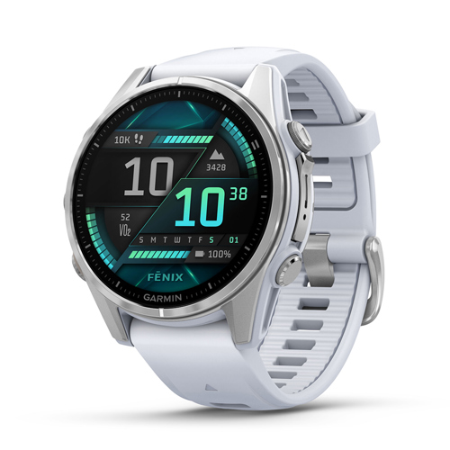 Garmin fenix 8 AMOLED GPS Smartwatch 43 mm Silver with Whitestone Band