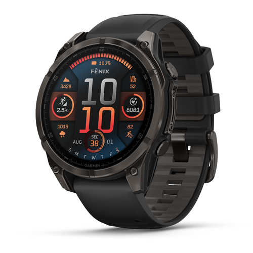 Garmin fenix 8 Sapphire GPS Smartwatch 47 mm Carbon Gray Titanium/Pebble Gray Band