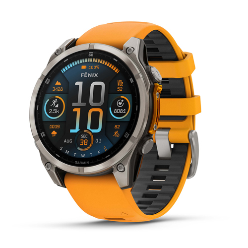 Garmin fenix 8 Sapphire GPS Smartwatch 47 mm Titanium with Spark Orange/Graphite Band