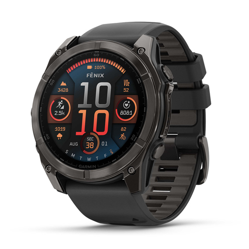 Garmin fenix 8 Sapphire GPS Smartwatch 51 mm Carbon Gray Titanium/Pebble Gray Band