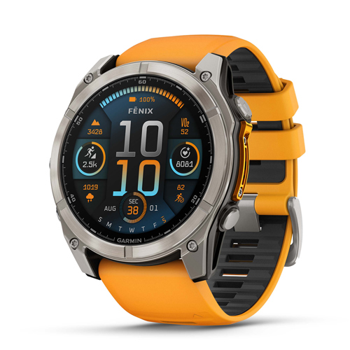 Garmin fenix 8 Sapphire GPS Smartwatch 51 mm Titanium with Spark Orange/Graphite Band