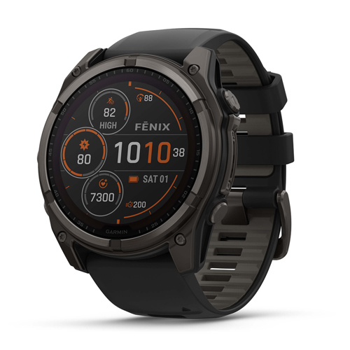 Garmin fenix 8 Solar Sapphire GPS Smartwatch Carbon Gray Titanium/Pebble Gray Band 51 mm