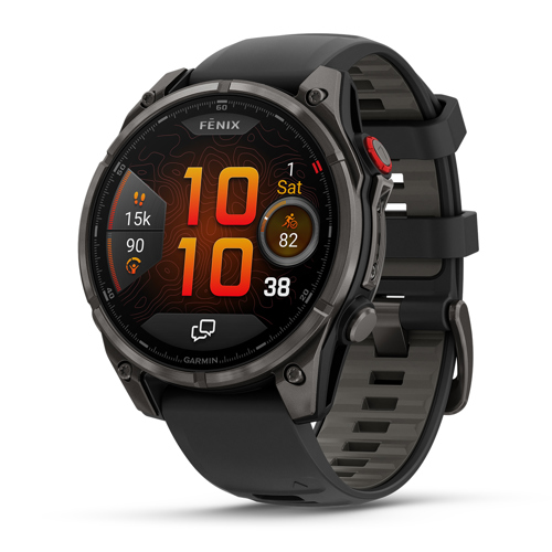Garmin fenix 8 Pro AMOLED Sapp GPS Smartwatch,Carbon Gray DLC TT Black/Gray Band 47 mm
