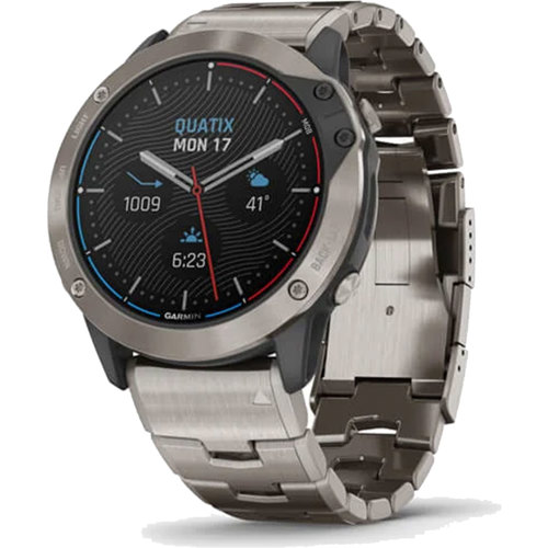 Garmin Quatix 6X Solar Titanium Watch with Titanium Band