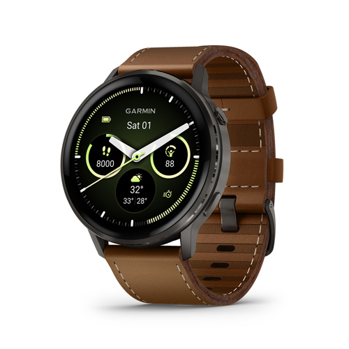 Garmin Venu 4 45mm GPS Smartwatch Slate with Silicone & Leather Band