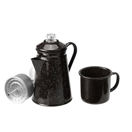 GSI Outdor Enamelware Coffee Percolator and Enamel Cup Package