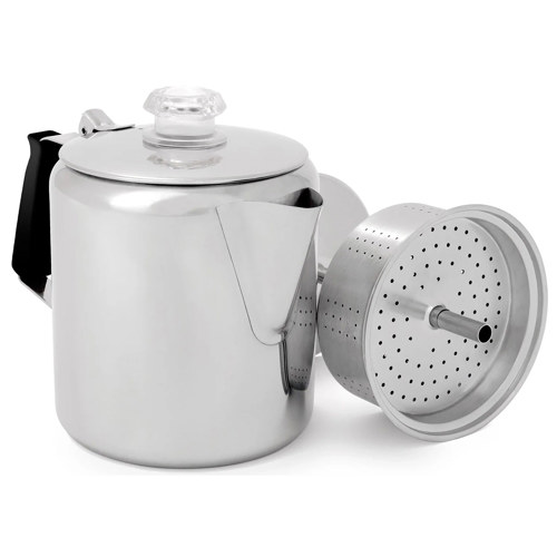 GSI Outdoors 6 Cups Glacier Stainless Coffee Percolator with Silicone Handle