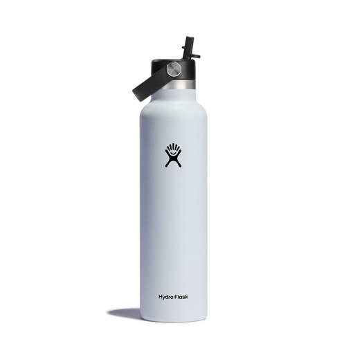 Hydro Flask 24 oz Standard Mouth Insulated Water Bottle with Flex Straw Cap White