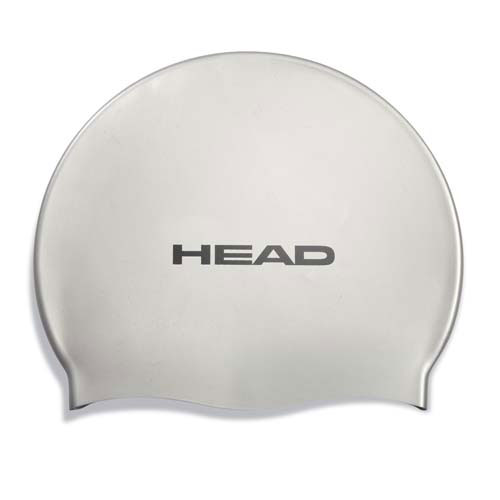 Head Silicone Flat Swim Cap, Black