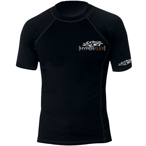 Hyperflex Polyolefin Short Sleeve Rash Guard, Black
