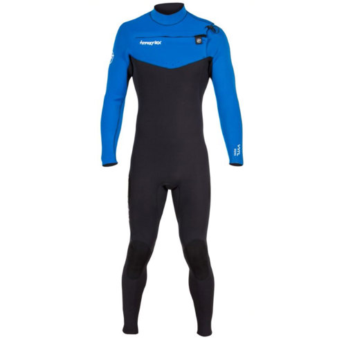 Hyperflex 3/2mm Vyrl Men's Chest Zip Full Wetsuit Black/Blue Large Long