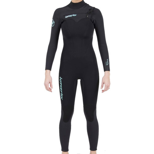 Hyperflex 3/2mm Vyrl Women's Chest Zip Full Wetsuit 4 Black