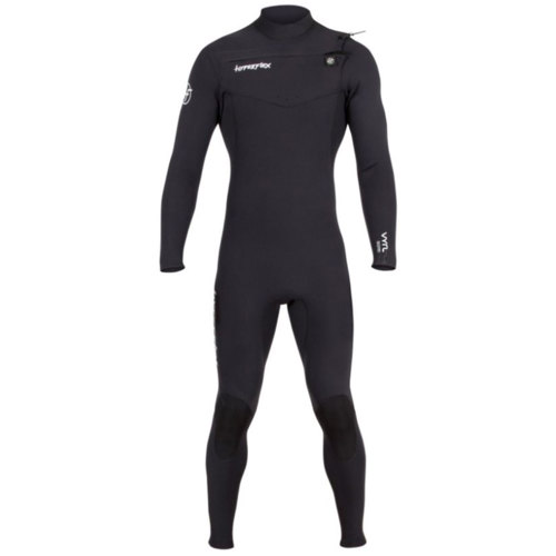 Hyperflex 4/3mm Vyrl Men's Chest Zip Full Wetsuit Black Large Short