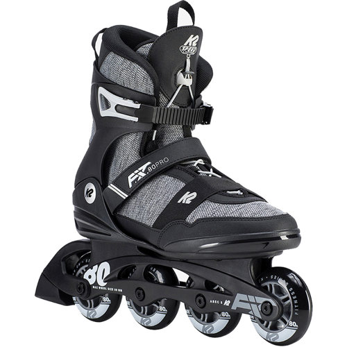 K2 Sports F.I.T. 80 Pro Inline Skate, Black/Gray SunnySports