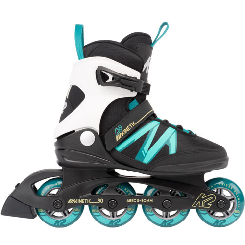 K2 Kinetic 80 Inline Skate for Women 9.5 Black/Turquoise