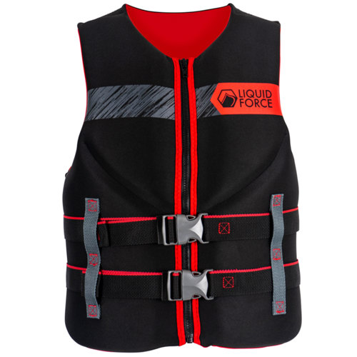 Liquid Force Hinge Classic CGA Life Vest for Men Black/Red 3X-Large