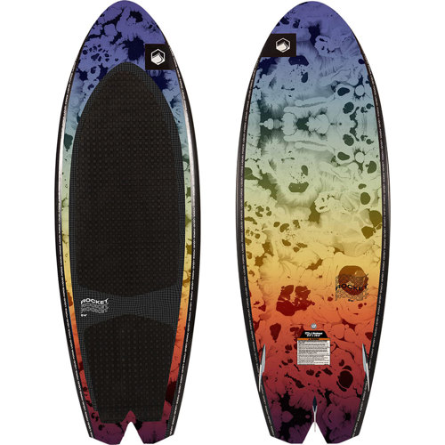 Liquid Force Rocket Wakesurf Board w/Combo Handle Surf Rope Black/Red 5'4"