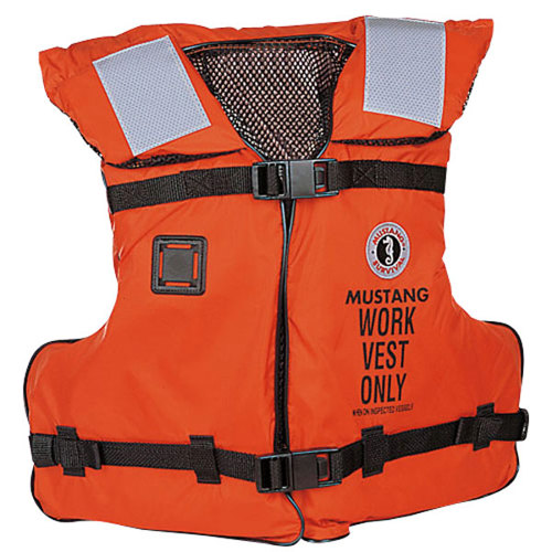 Mustang Survival Work Vest with SOLAS Reflect Tape, Orange Single