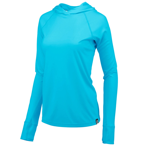 Mustang Survival Adelphi UV Hooded Long Sleeve for Women Medium Bluefin