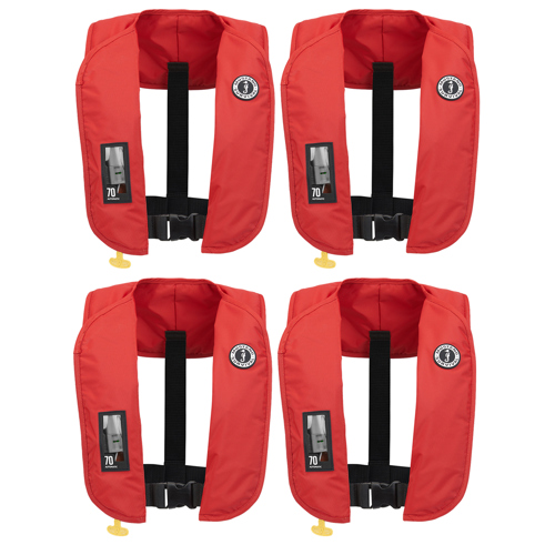 Mustang Survival MIT 70 Automatic Inflatable PFD Red 4-Pack