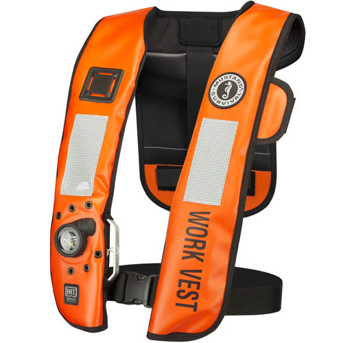 Mustang Survival HIT Inflatable Work Vest (Auto Hydrostatic), Orange Single
