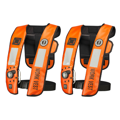 Mustang Survival HIT Inflatable Work Vest (Auto Hydrostatic), Orange 2-Pack