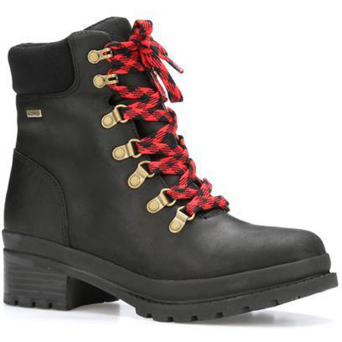 womens black boots with red laces