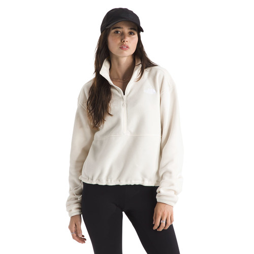 The North Face Women's Glacier Fleece Half Zip Short Jacket White Dune Small