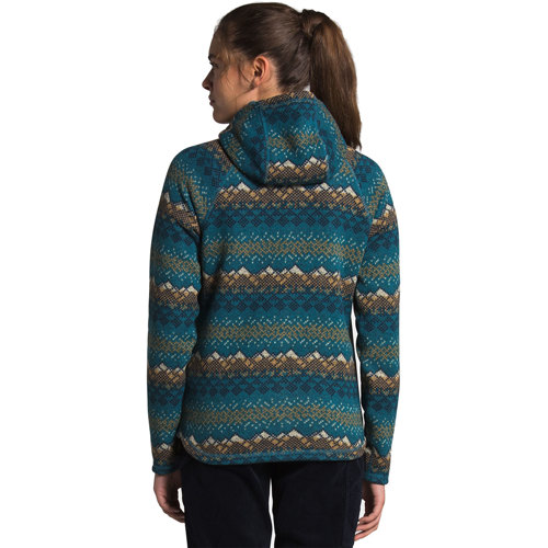 the north face women's crescent hooded fleece pullover plaid