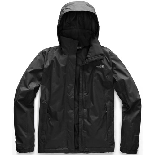 black and pink north face coat