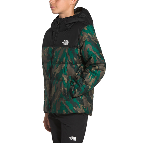 The North Face Reversible Perrito Jacket - Boys' Evergreen Mountain Camo Print / L