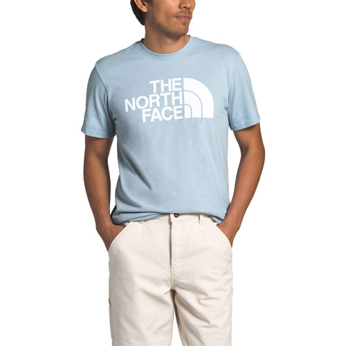 blue north face shirt