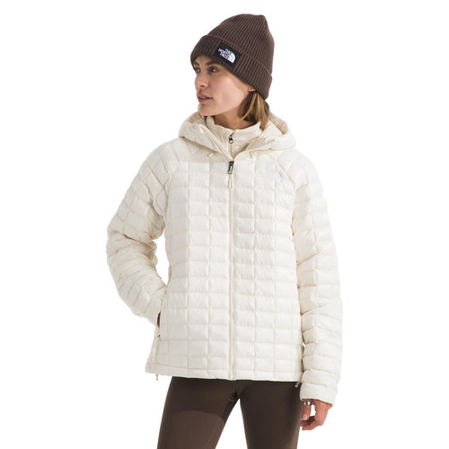 The North Face Women's Thermoball Hooded Jacket White Dune Medium