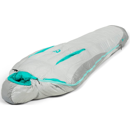 Nemo Aya 15F 800 FP Down Mummy Sleeping Bag for Women, Aluminum/Aqua