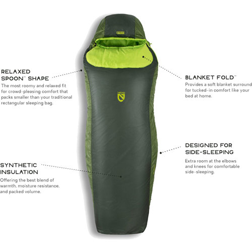 Nemo Tempo 35F Synthetic Sleeping Bag for Men, Long