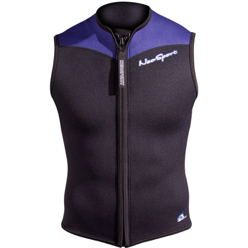 NeoSport 2.5mm Men's Front Zip Vest Wetsuit Large Black/Blue