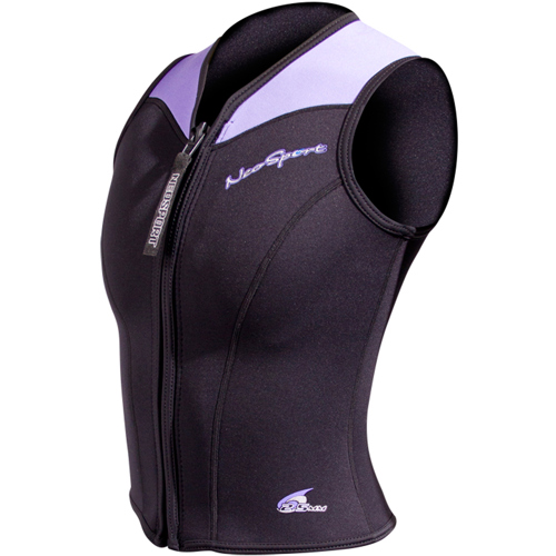 NeoSport 2.5mm Women's Front Zip Vest Wetsuit 6 Black/Purple