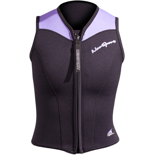 NeoSport 2.5mm Women's Front Zip Vest Wetsuit 8 Black/Purple